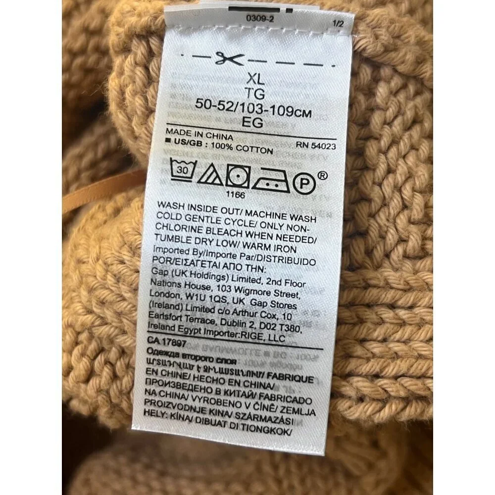 NEW Banana Republic Cable Knit Sweater Tank in Camel Size XL